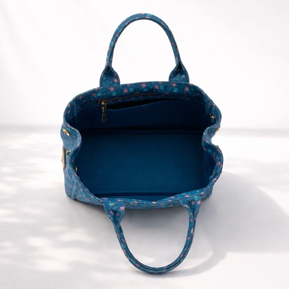 Prada • Canapa 2 Way Canvas Tote Bag in Blue St. Palm, a Limited Edition Print - Picture 8 of 15